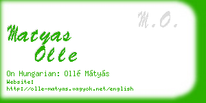 matyas olle business card