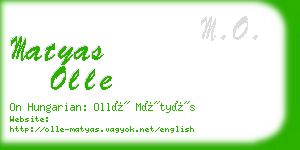 matyas olle business card